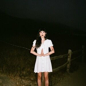 UNIF White Mini Dress with Bow